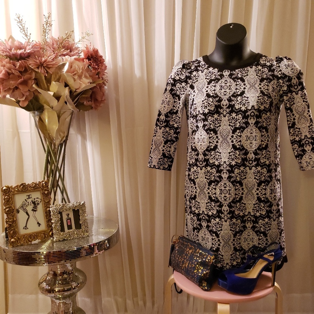 🖤Black patterned dress🖤